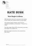 Info z EMI na temat premiery nowego singla i albumu Kate Bush